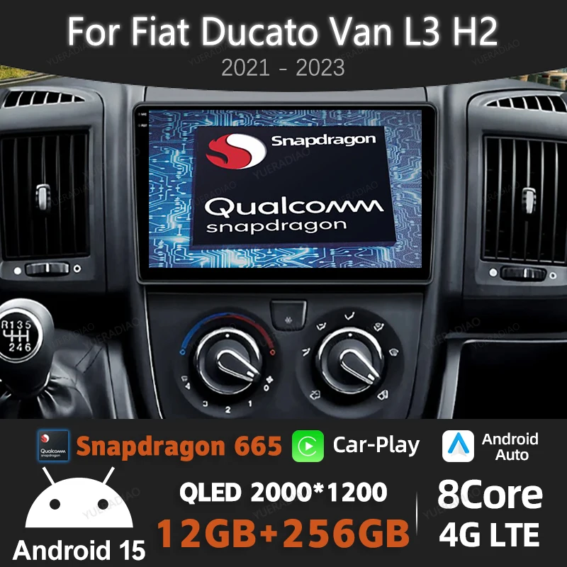 

Android 15 Car Radio For Fiat Ducato Van L3H2 2021 2022 2023 GPS NAVI 2DIN 4G WIFI Qualcomm Multimedia Video Player Head Unit BT