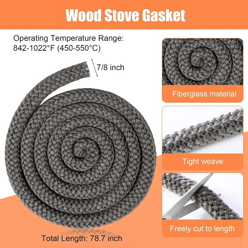 3Pcs Gasket Rope Kit 7/8