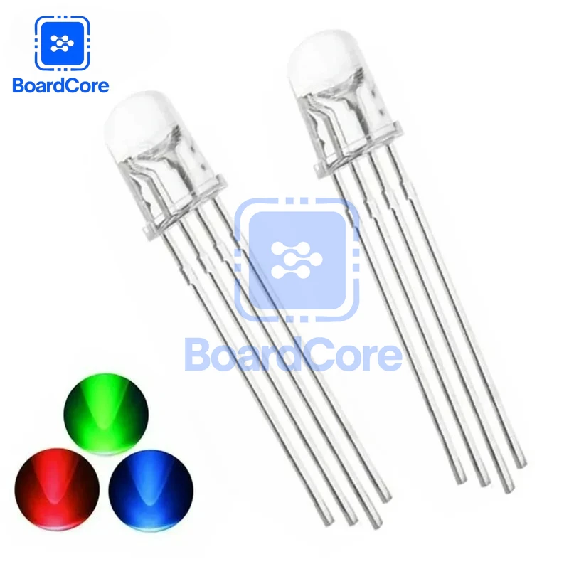 100/200Pcs 5mm RGB LED Diode Kit 4pin Round Common Cathode/Anode LED F5 Light Emitting Diode Red/Green/Blue for DIY Electronic