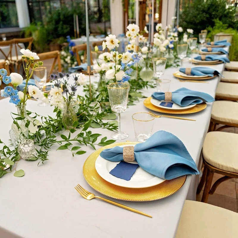 24Pcs Napkin Rings,Water Hyacinth Napkin Holder Rings - Rustic Napkin Rings For Birthday Party, Dinner Table Decoration