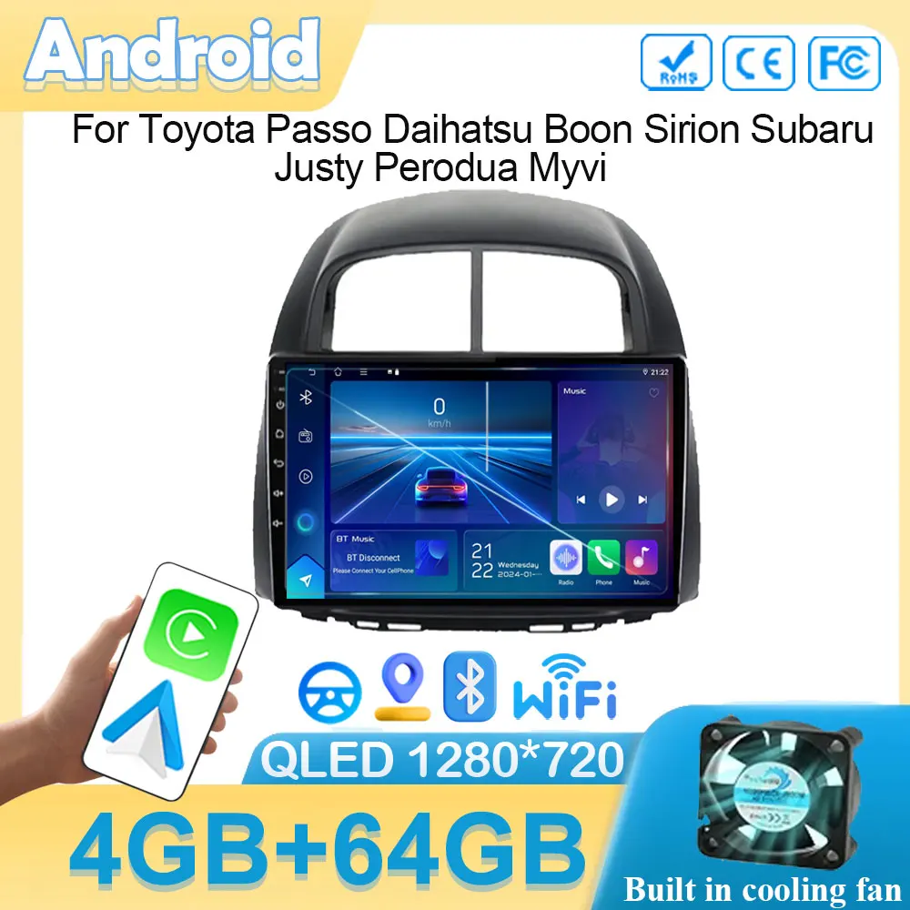 Android14 Radio Für Toyota Passo Daihatsu Boon Sirion Subaru Justy Perodua Myvi NavigationGPS Stereo