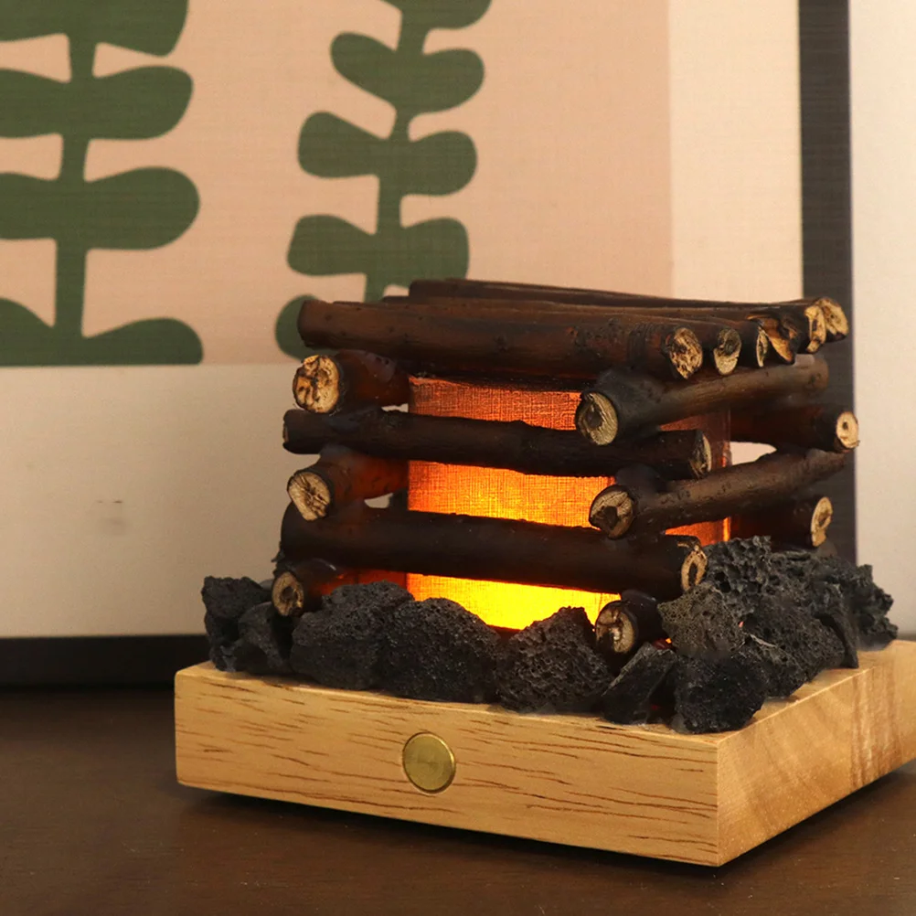 USB قابلة للشحن اللمس يعتم السرير مصباح الليل وهمية المعسكر لهب ضوء الليل الإبداعية ديكور غرفة نوم مهدئا #3