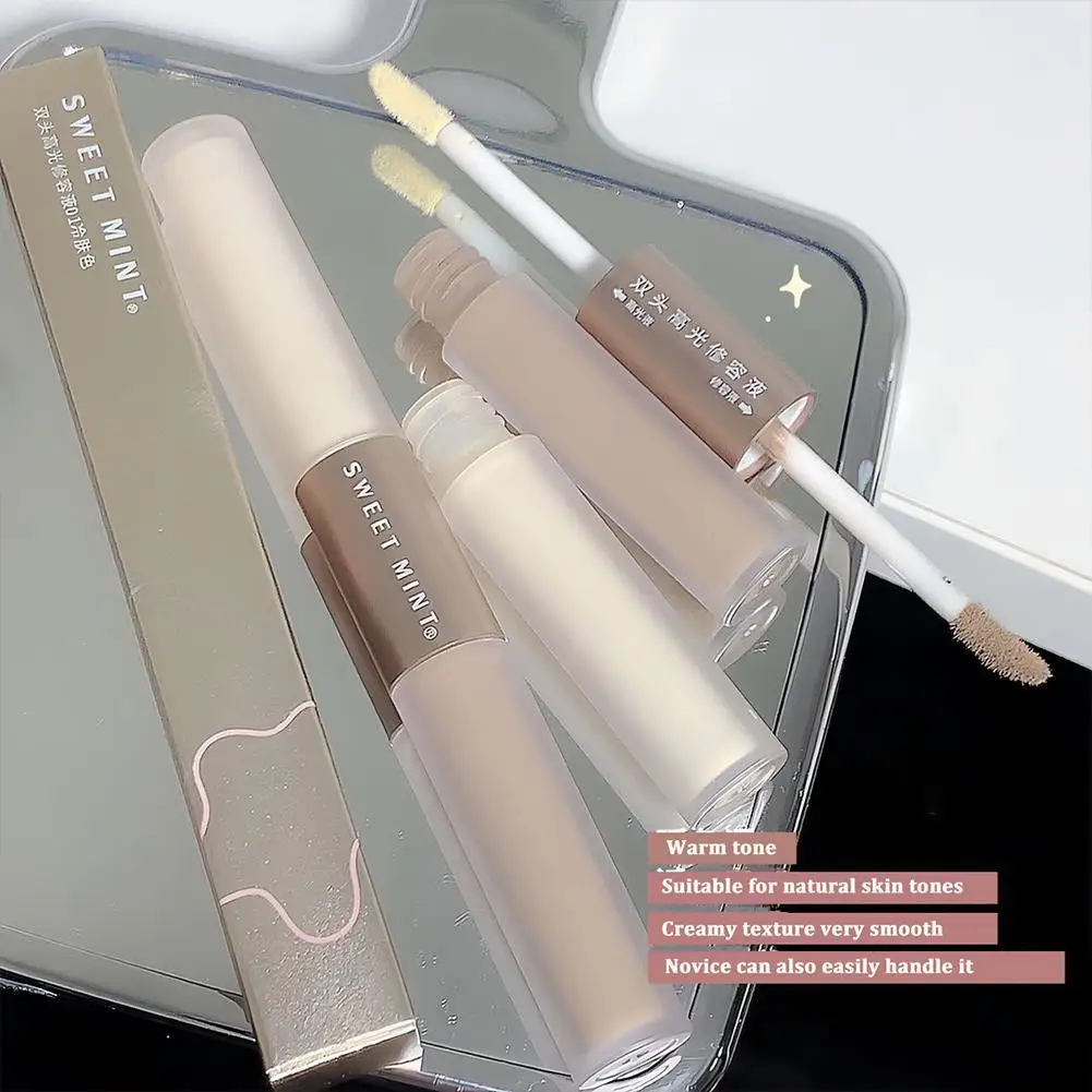 2 In 1 Verheldert Vloeibare Contourstok Hoogglans Huid Warm Toon Grijze Bruine Neus Schaduw Contour Matte Markeerstift Gezicht Brons