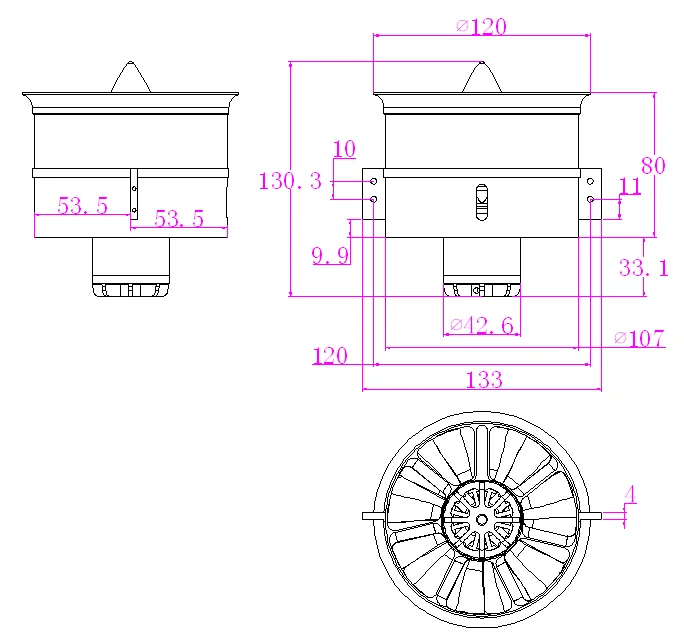 

Радиоуправляемый самолет Vortex Air Spray 12 лопастей 105 мм 12S 10S 8S 6S EDF Самолет JP Электронный воздуховодный двигатель Вентилятор капота Металлический держатель