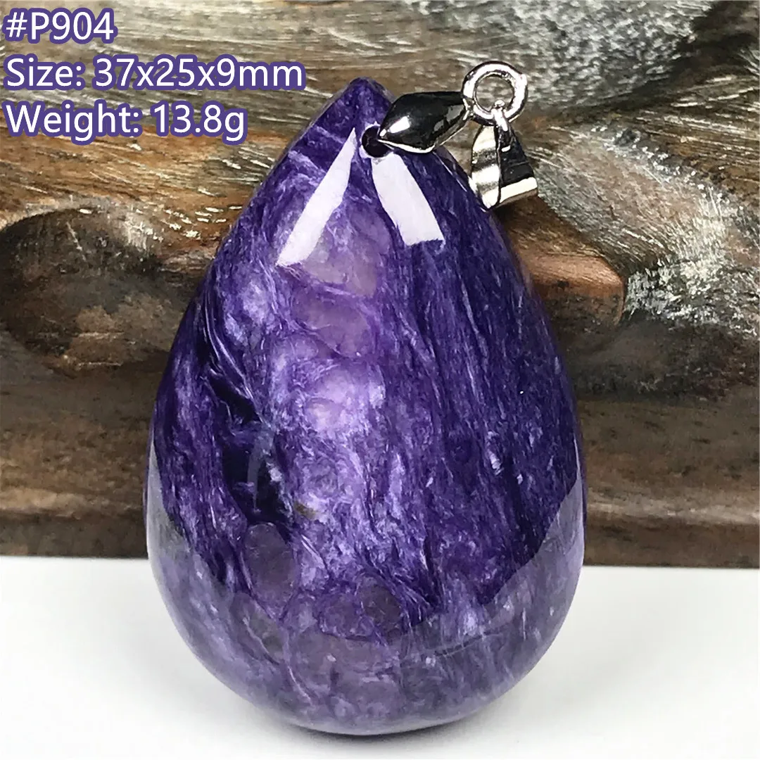 Top Natural Royal Purple Charoite Silver Necklace Pendant Jewelry For Women Men Healing Love Gift Crystal Beads Gemstone AAAAA