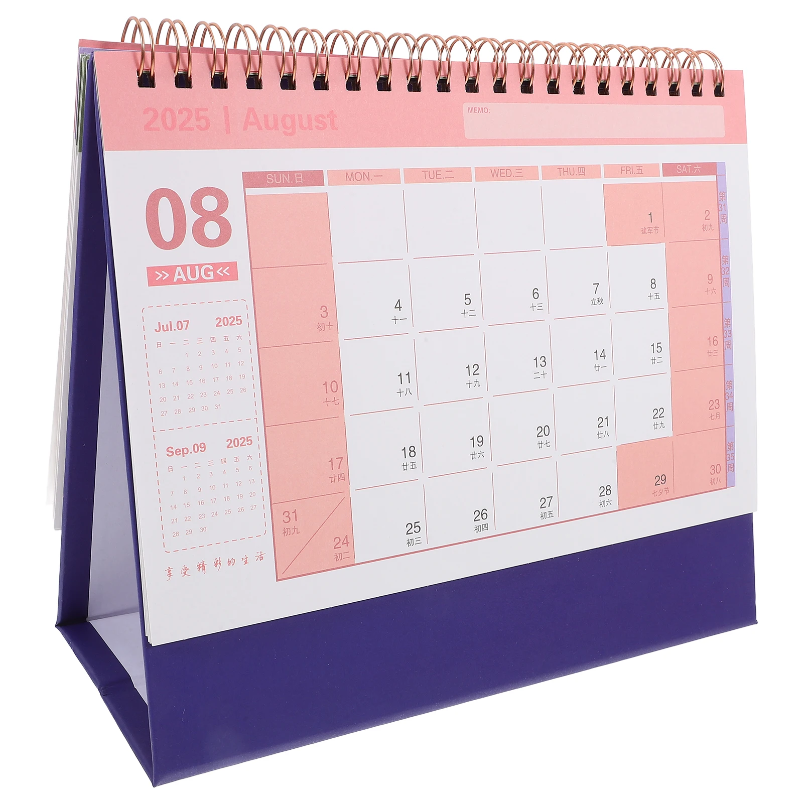 

2025 Standing Flip For Desk Sturdy Lightweight Desktop Small Table Decorative Office Planner Mini Memo Calendar Monthly Desktop