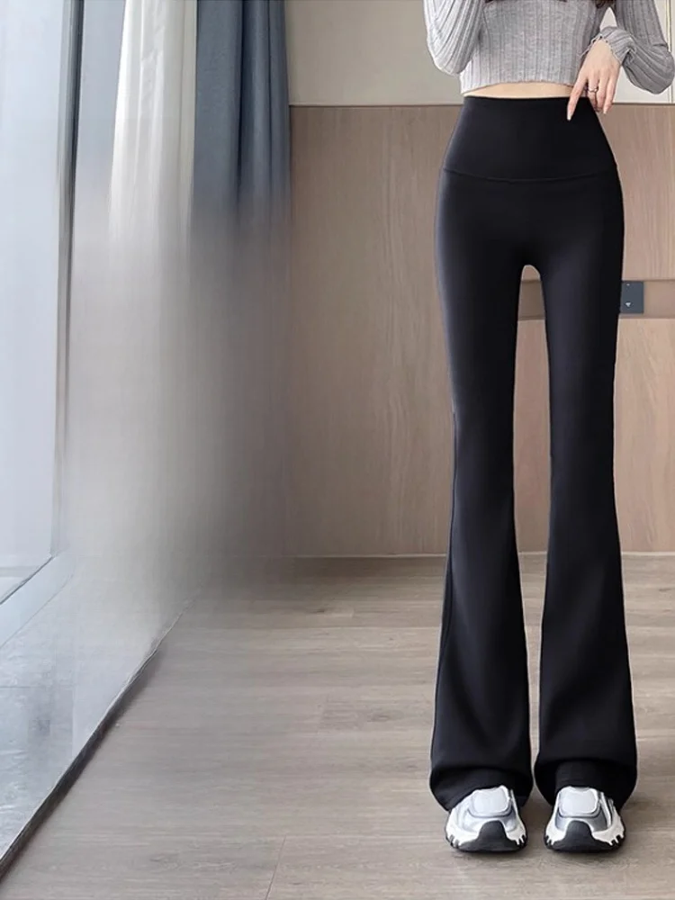 DR Sharkskin Yoga Pants Women's High Waist Extended Leggings Slimming Base Layer Outerwear Casual Long Trousers