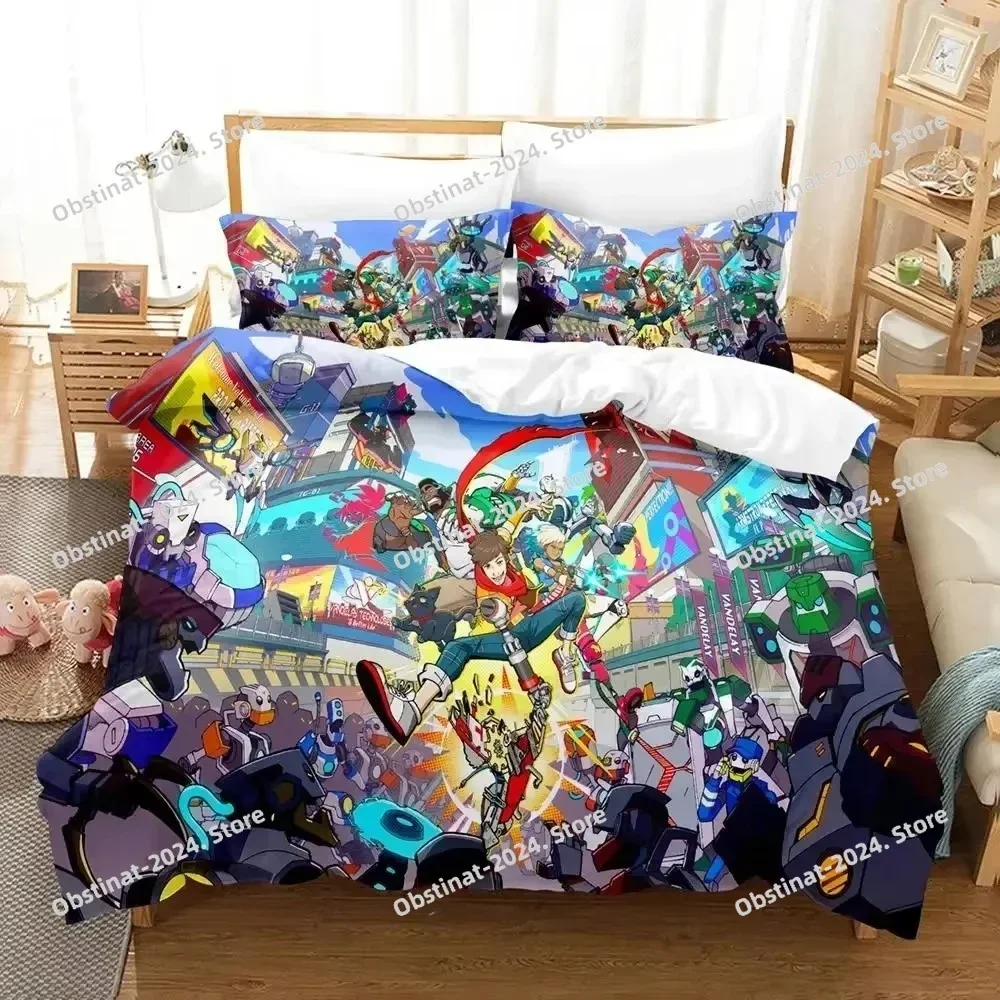 

Anime Game Hi-Fi Rush Bedding Set Printed single Comforter Quilt Bed Cover Duvet Cover Pillow Case 3 Pieces Sets Kids Adult Size