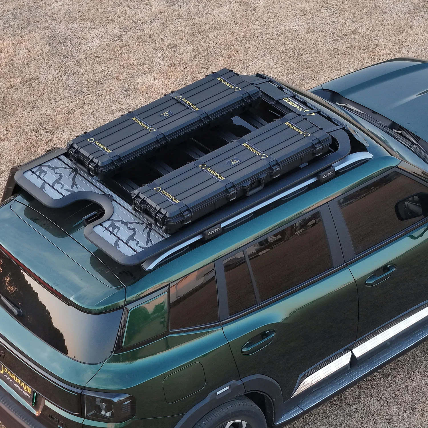 48L Hard Shell Roof Top Mount Cargo Box, Heavy Duty Car Roof Rack Storage Carrier