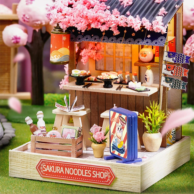 Mini Miniatur Puppenhaus DIY kleines Haus Kit Herstellung Zimmer Spielzeug Home Schlafzimmer Dekorationen mit Möbeln Holz Handwerk Puppenhäuser – Detail 11