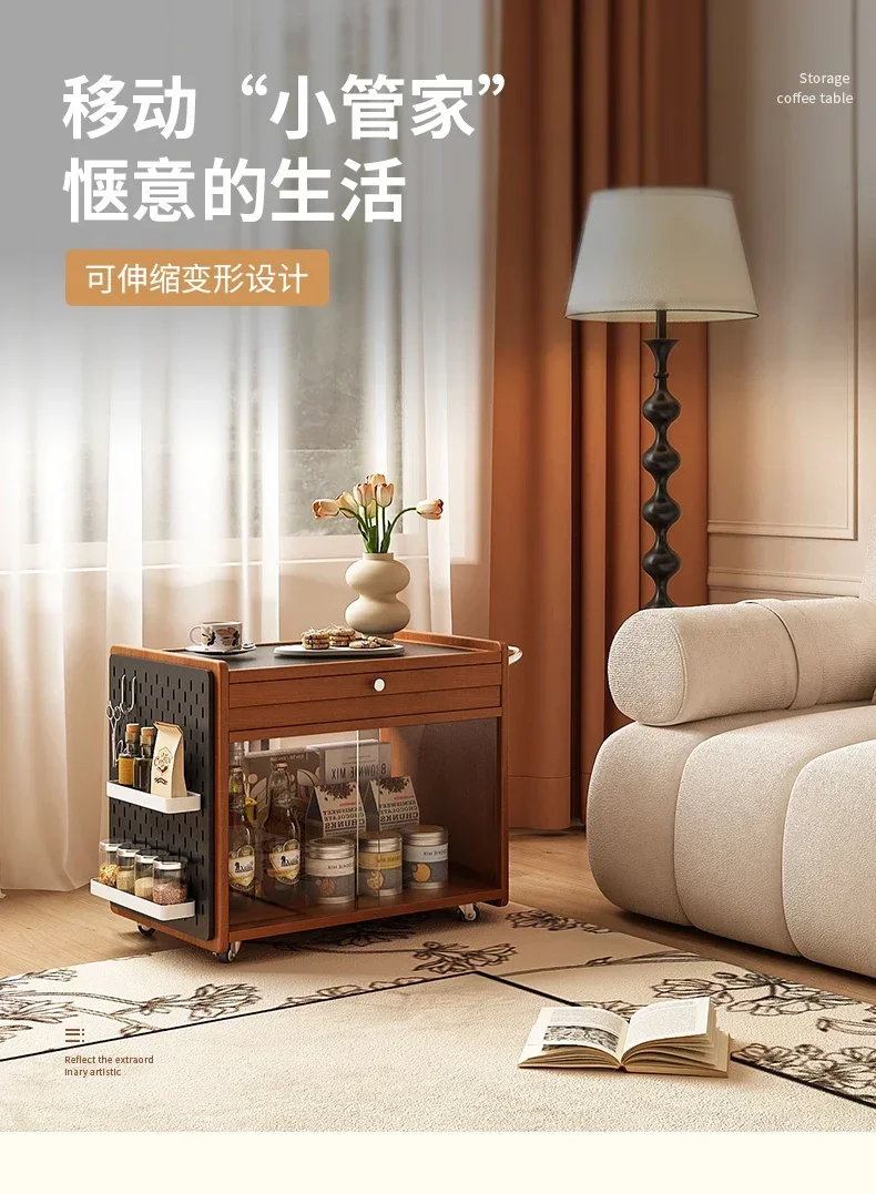 

Retro coffee table medieval mobile sofa corner cabinet