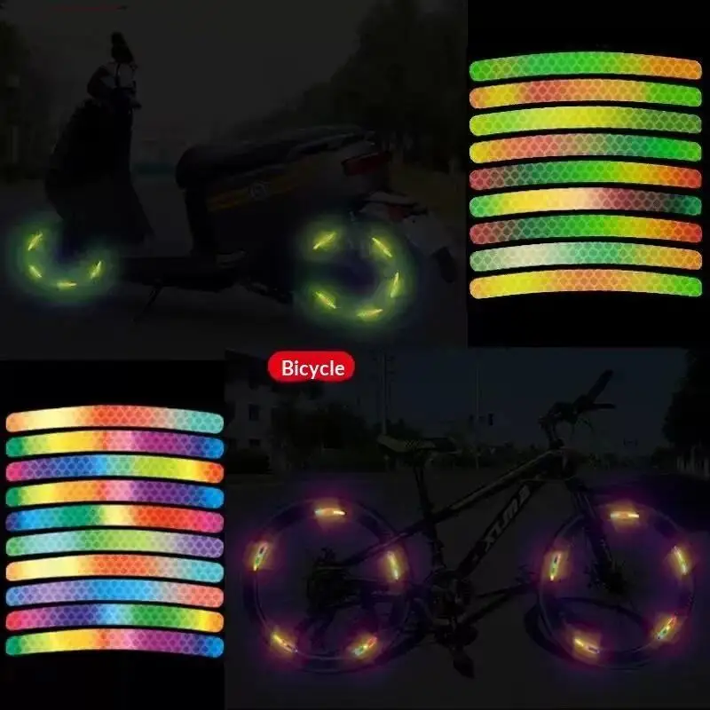 Reflective Car Wheel Rim Stickers Waterproof Adhesion For: 20 Pcs Motorcycle Night Safety