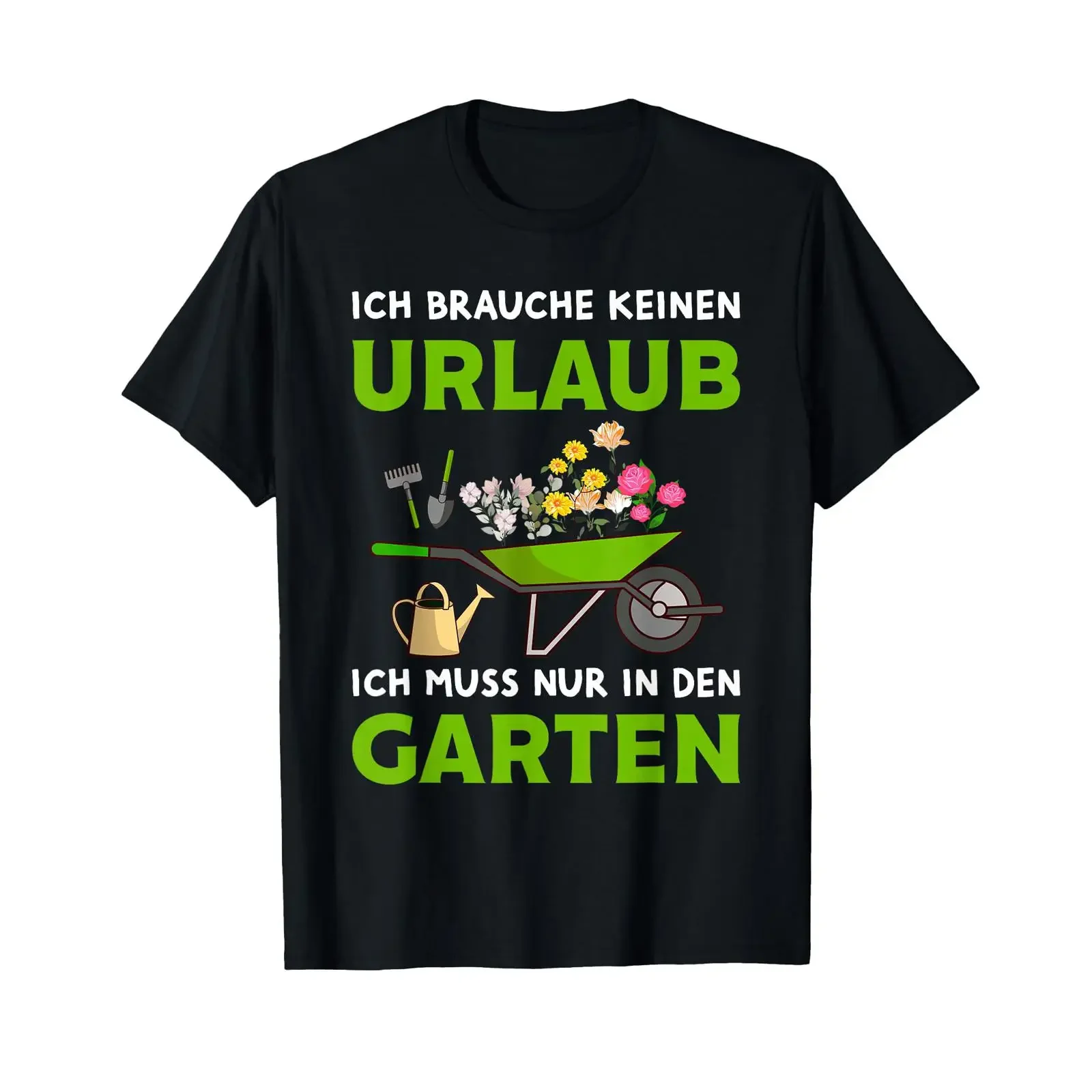 T Shirt with German Text Ich brauche keine Holiday Garten Hobby Gardener vintage Washed Versatile Casual Comfortable Unisex