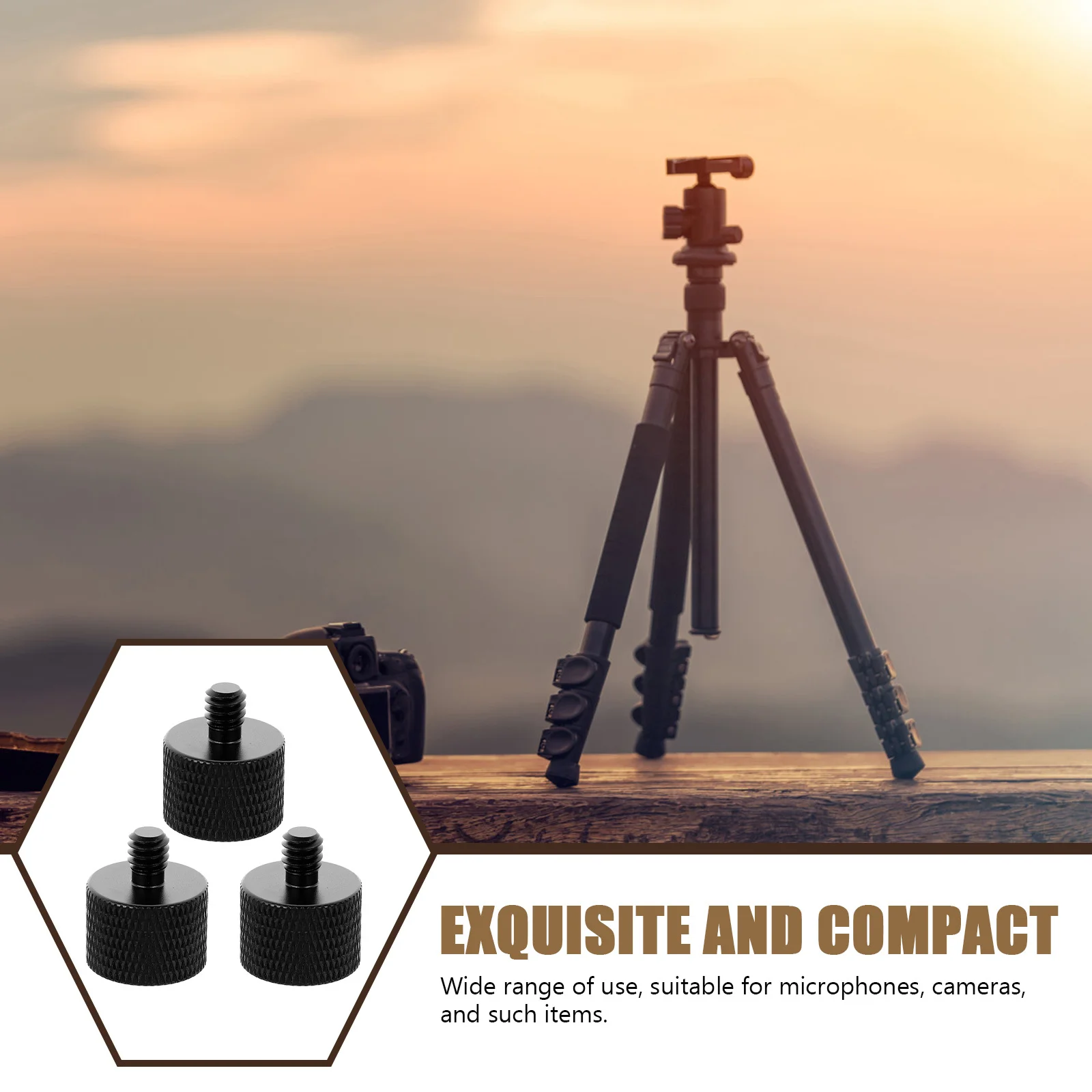3Pcs Microphone Holder Connecting Screws Adapter Aluminum Alloy Durable Tripod Thread Mount Adapter Mic Stand Accessories