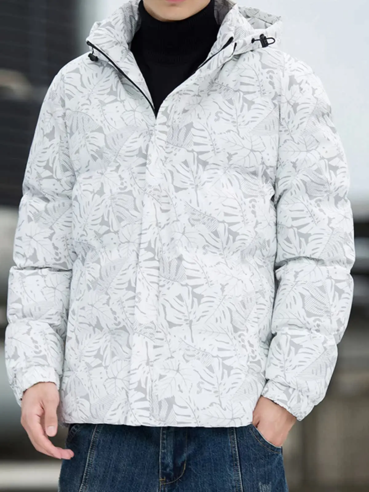 

Мужская утепленная куртка Le Print с капюшоном, свободного кроя, теплая зимняя, модная, с наполнителем из полиэстера