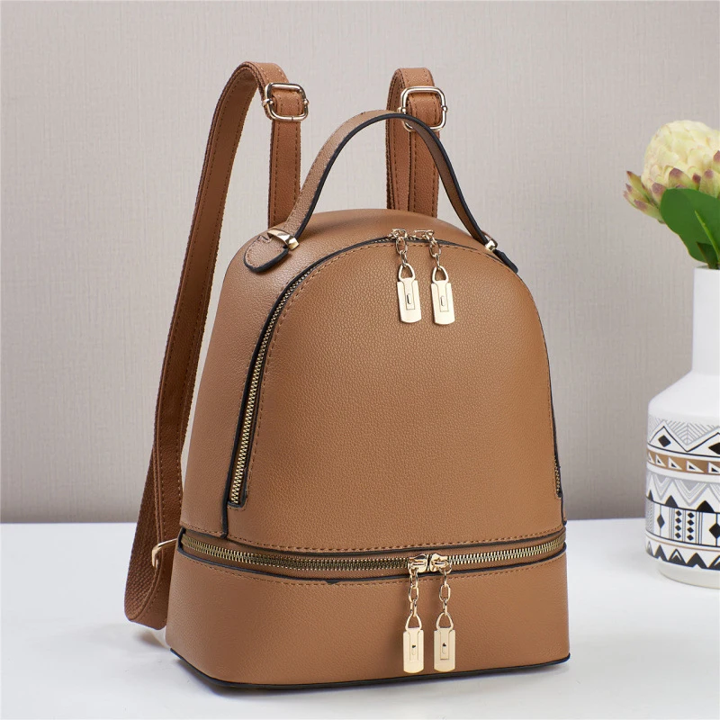 PU Leather Brand Backpack For Women New Fashion Travel Bagpack High Quality School Bags Casual Lides Shoulder Bag Sac