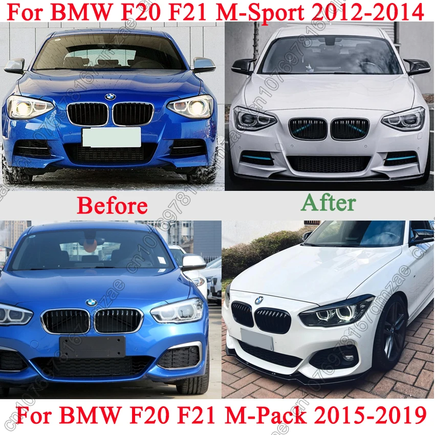 Car Front Bumper Splitter Lip Diffuser Spoiler For BMW 1 Series F20 F21 M-Pack M118i M120i M135i M140i 2012-2019 Canard Trim