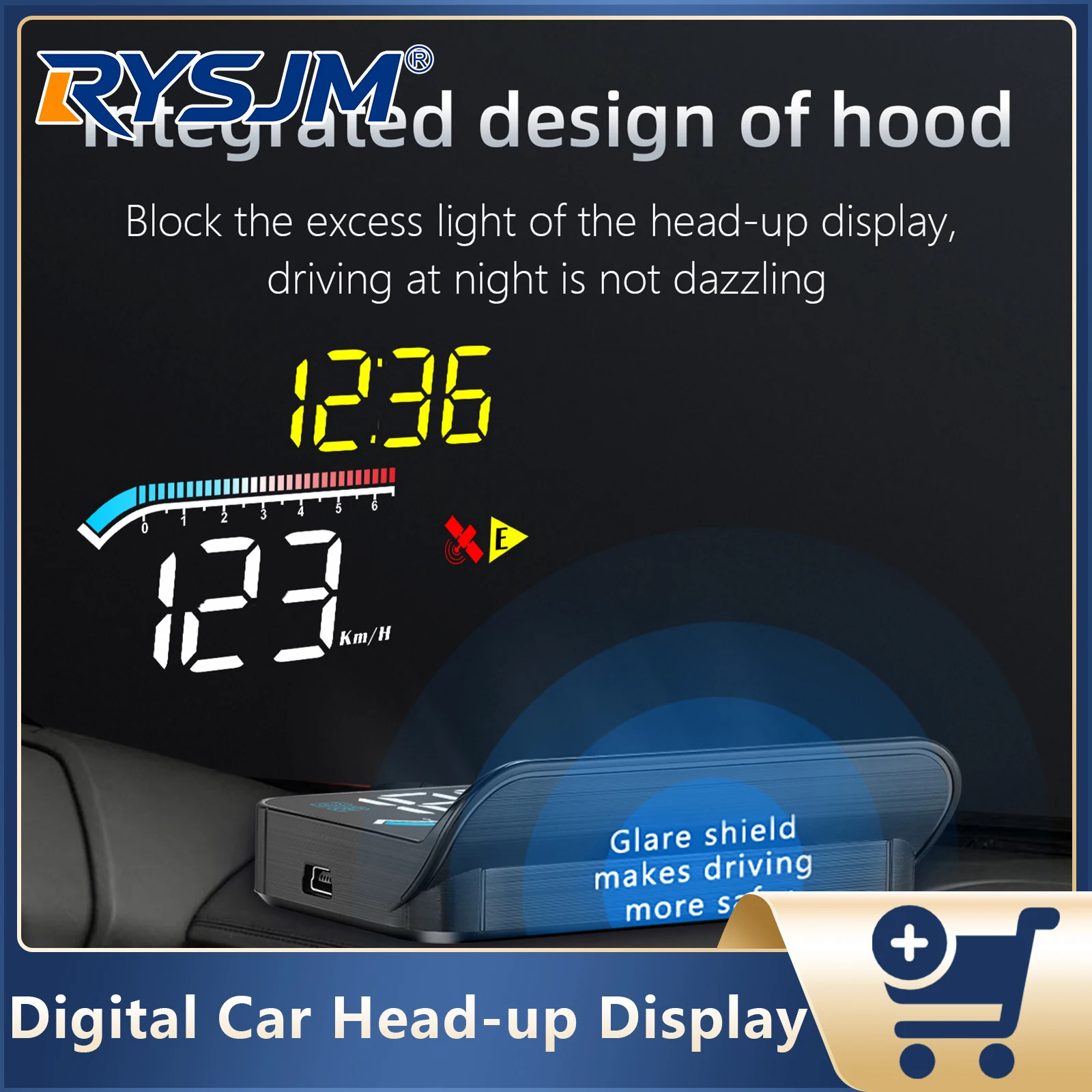 

Автомобильный проекционный дисплей OBD M17 на лобовое стекло: GPS-спидометр, тахометр, вольтметр, датчик температуры воды, бортовой компьютер