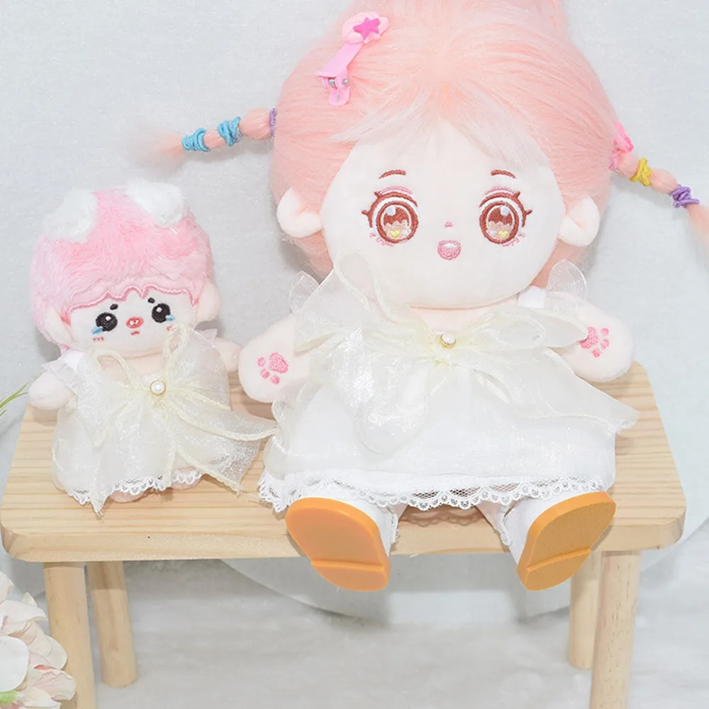 

Doll Dressing Up 20cm Cotton Doll Clothes Headband Princess Skirt Idol Doll Dress White Shoes Plush Toy Clothes