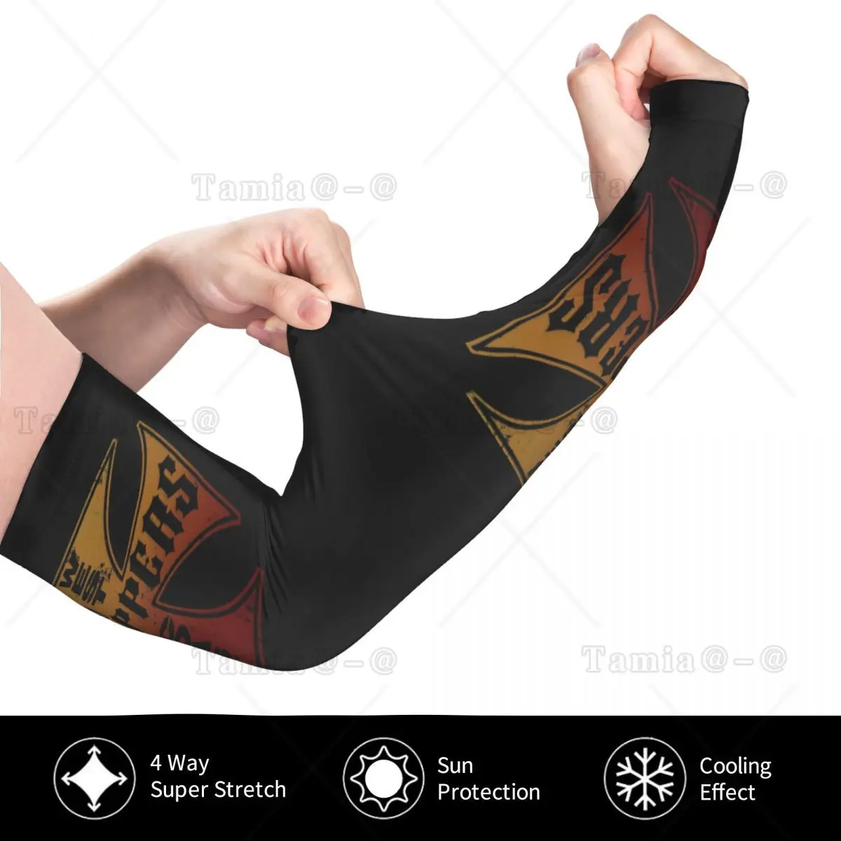 Custom West Coast Chopper Iron Cross Sports Compression Arm Sleeves Warmer Men Women Sun UV Protection Tattoo Cover Up Fishing