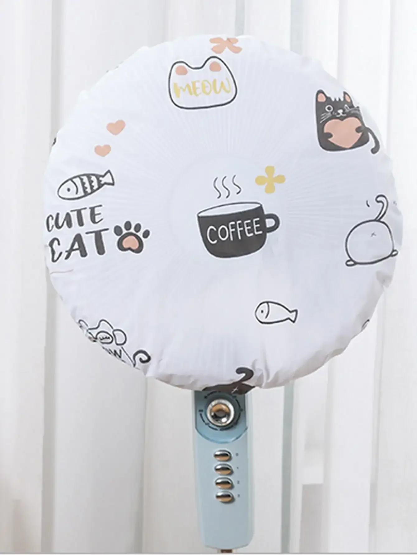 

1pc-Fan Protective Cover Dust Cover, Waterproof Fan Cover Household Universal Round Floor-standing Fan Cover-random