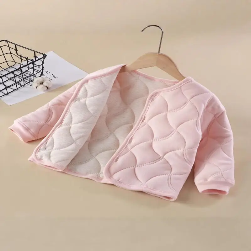 Coat Tops Made of Two Layers of Cotton and Flannel Fashion Children's Clothing Jacket Warm Girls' Medium Large Maternity Boys