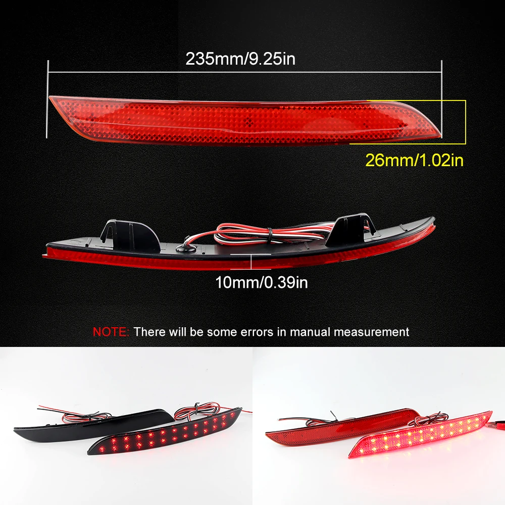 

2PCS for BMW F32 F33 F36 4-Series GT/F30 F31 F35 F34 3-Series LED Rear Bumper Light Reflector Brake Lamps Red Warning Fog Lights
