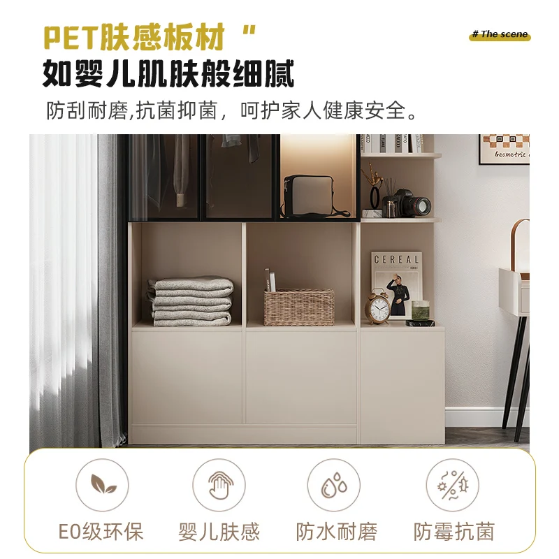 خزانة ملابس بجانب السرير، غرفة نوم منزلية، غرفة صغيرة، خزانة ملابس أطفال، خزانة ملابس معلقة بسيطة، فاخرة خفيفة