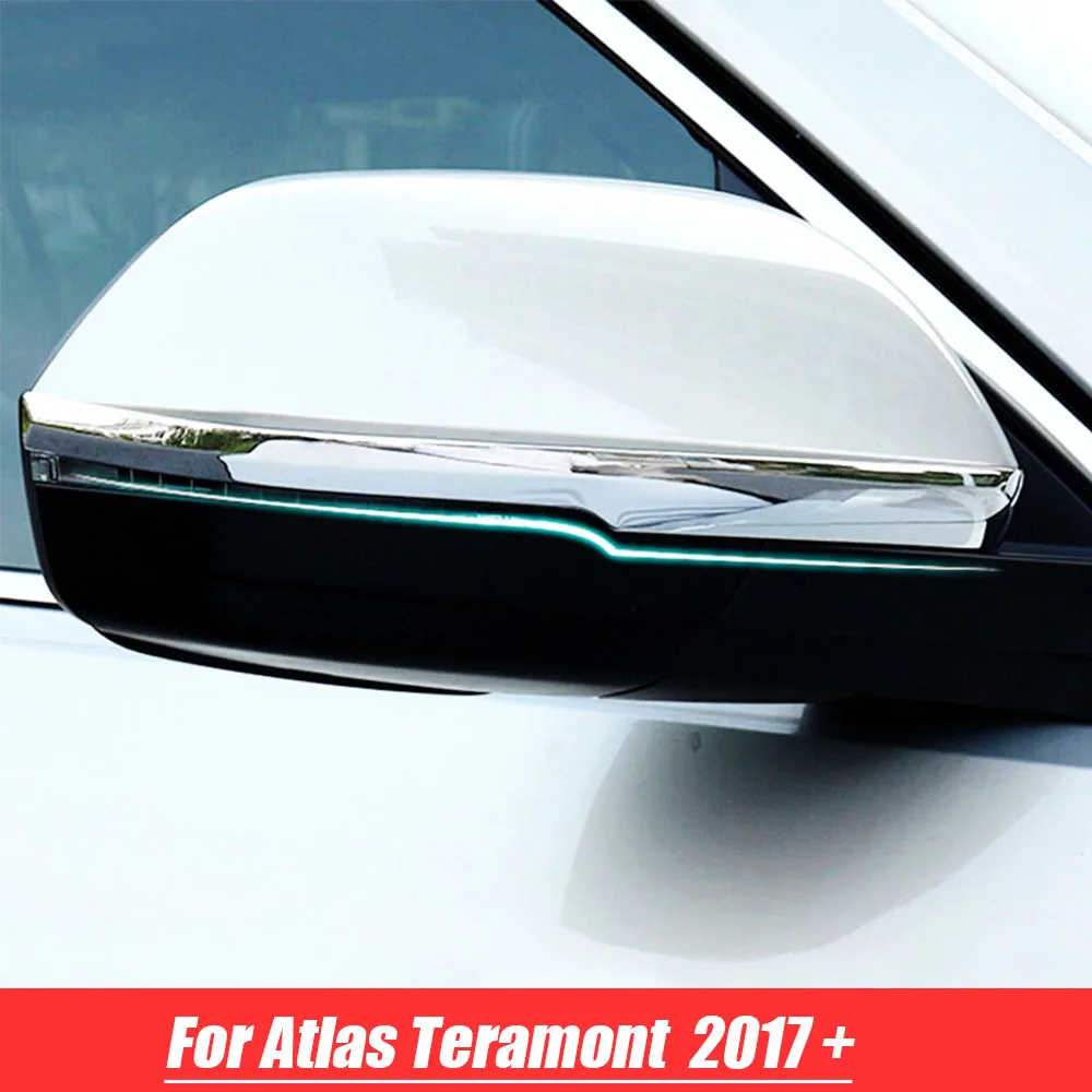 

For Atlas Teramont 2017 2018 car accessories ABS Chrome Car Rearview mirror decoration strip Cover Trim styling 2pcs