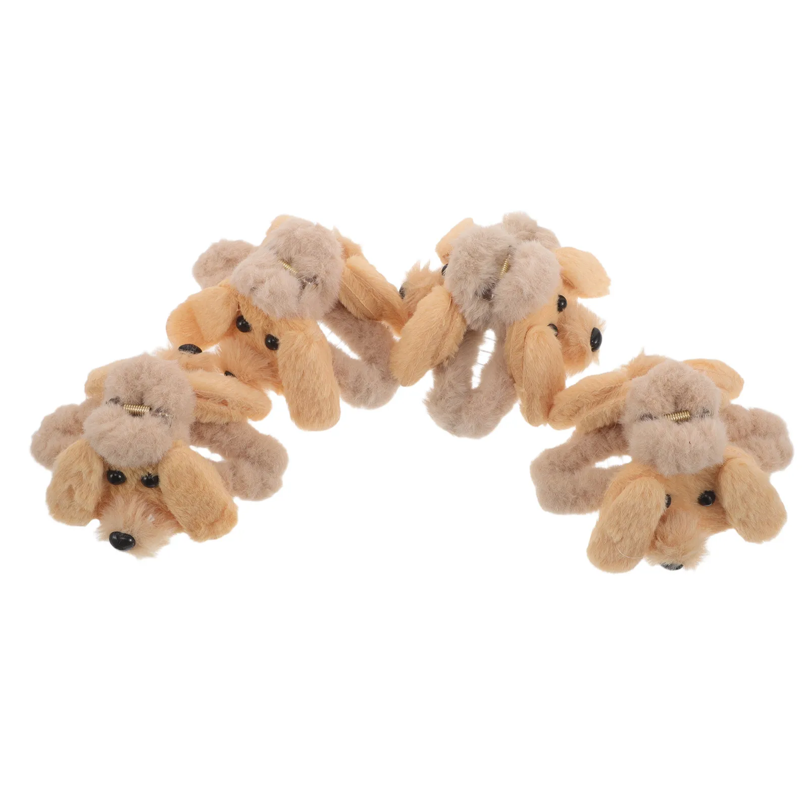 

Набор из 4 коричневых заколок для волос в форме щенка, мягкие зажимы-крабы для надежной фиксации густых длинных волос, зимний стиль, в форме собаки