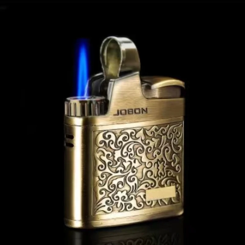 JOBON Jet Original Embossed Butane Lighter Creative Metal Windproof Cigarette Lighter Retro Men\'s Smoking Gadget