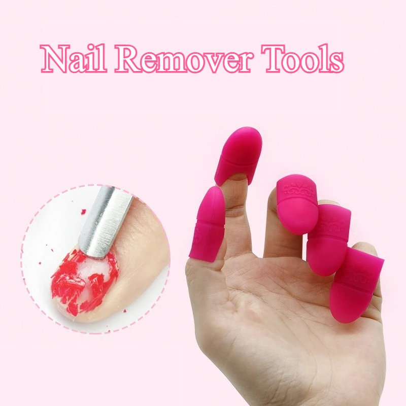 

10Pcs/pack New Fashion Nail Remover Tools Reusable Nails Soft Silicone Elastic UV Gel Nail Polish Cleaner Finger Soaker Caps