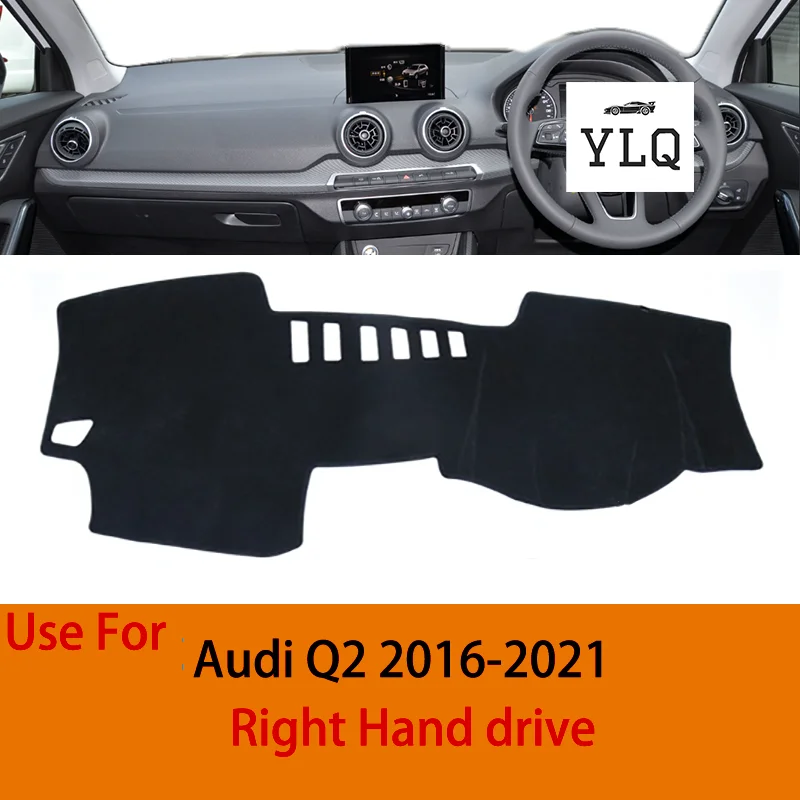 Для Audi Q2 2016 2017 2018 2019 2020 2021 RHD полиэстер автомобильный коврик для приборной панели, избегайте света, анти-УФ-чехол, ковер Для Audi Q2 2016 2017 2018 2019 2020 2021 RHD полиэстер автомобильный коврик для приборной панели, избегайте света, анти-УФ-чехол, ковер