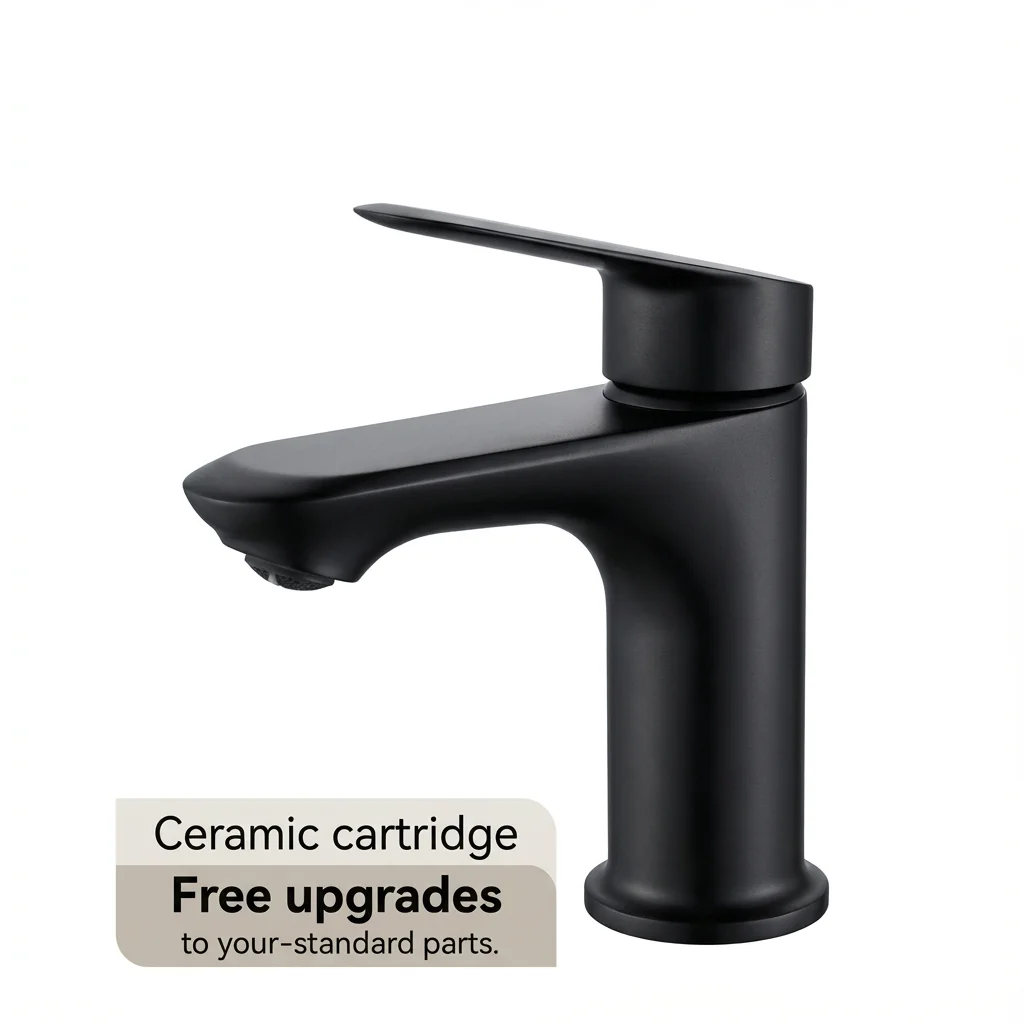 Health Bath Hot Cold Water Faucet Cheap Modern Faucets Matte Black Zinc Tap Single Handle 1 Hole Taps for Bathroom High Quality