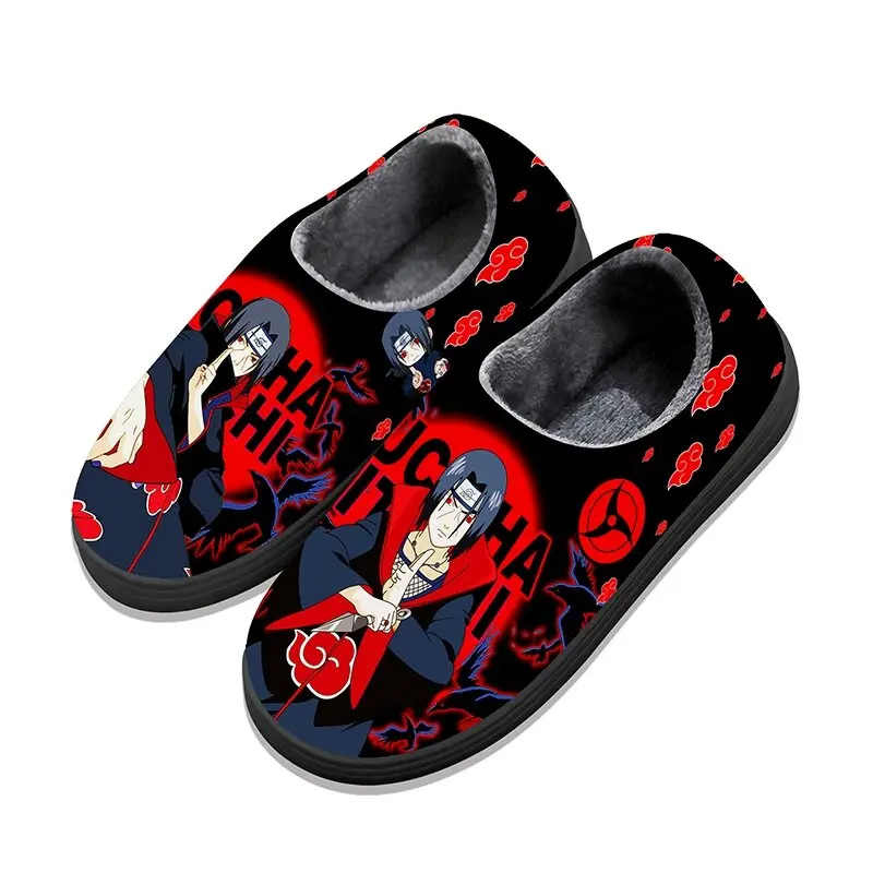 Heel Wrap Winter Warm Home Slippers Cartoon Anime Shoes NARUTO Uchiha Itachi Chopper Cosplay Slippers for Unisex Christmas Gifts