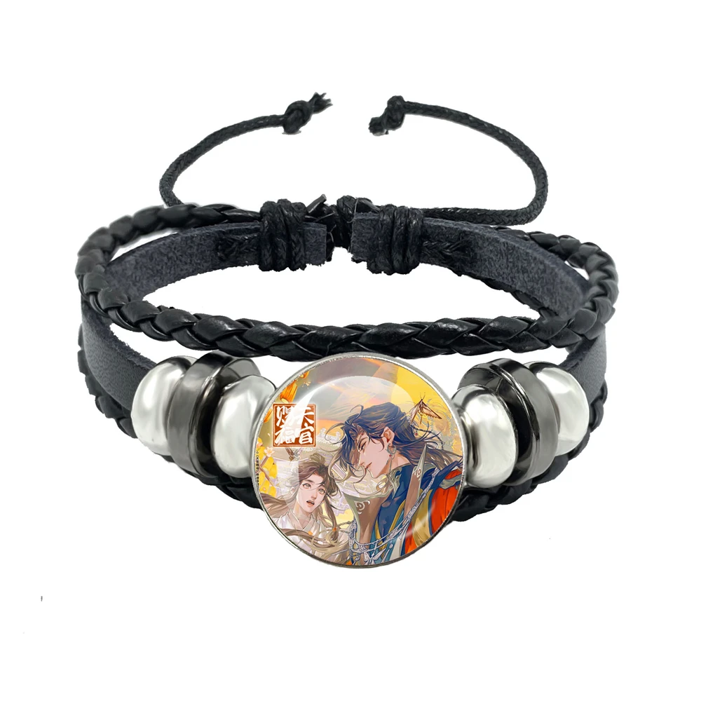 Heaven Official’s Blessing Leather Bangle Bracelet  Hua Cheng Xie Lian Anime Tian Guan Ci Fu Jewelry Gift Bracelets Gifts To Fan