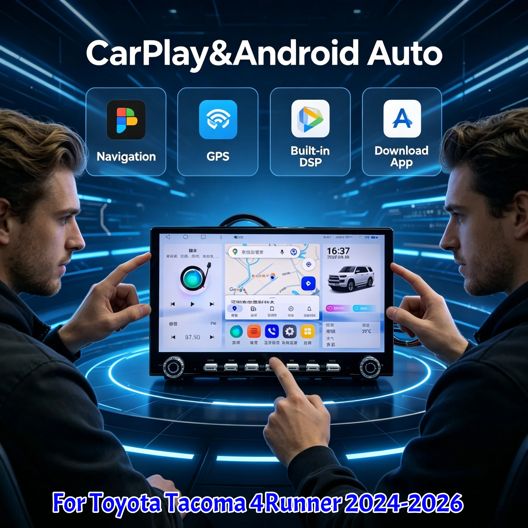 

14.5" Stereo For Toyota Tacoma 4Runner 2024-2026 GPS Navigation Android Carplay Touch Screen Player Carplay Car Radio 4G WIFI