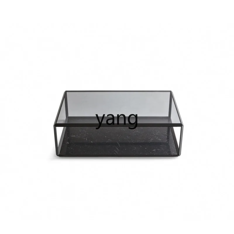 LTT Italian Minimalist Tempered Glass Coffee Table Light Luxury Minimalist Coffee Table Living Room Home Coffee Table