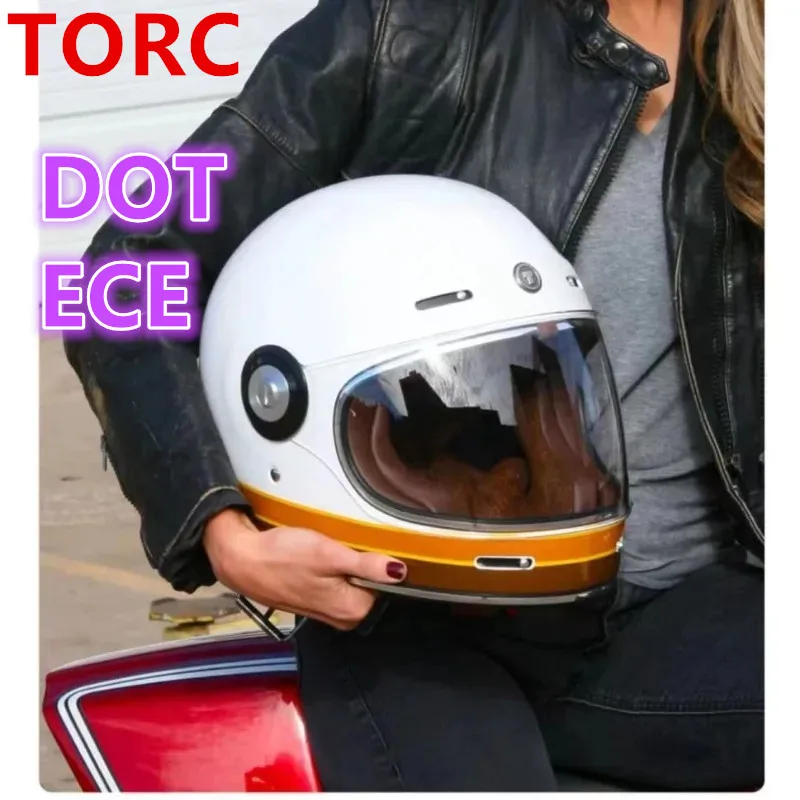 

TORC Motorycle Helmet Moto Retro Helmet Men Women Motorbike Riding Motocross Vintage Full Face Helmets Capacete De Moto