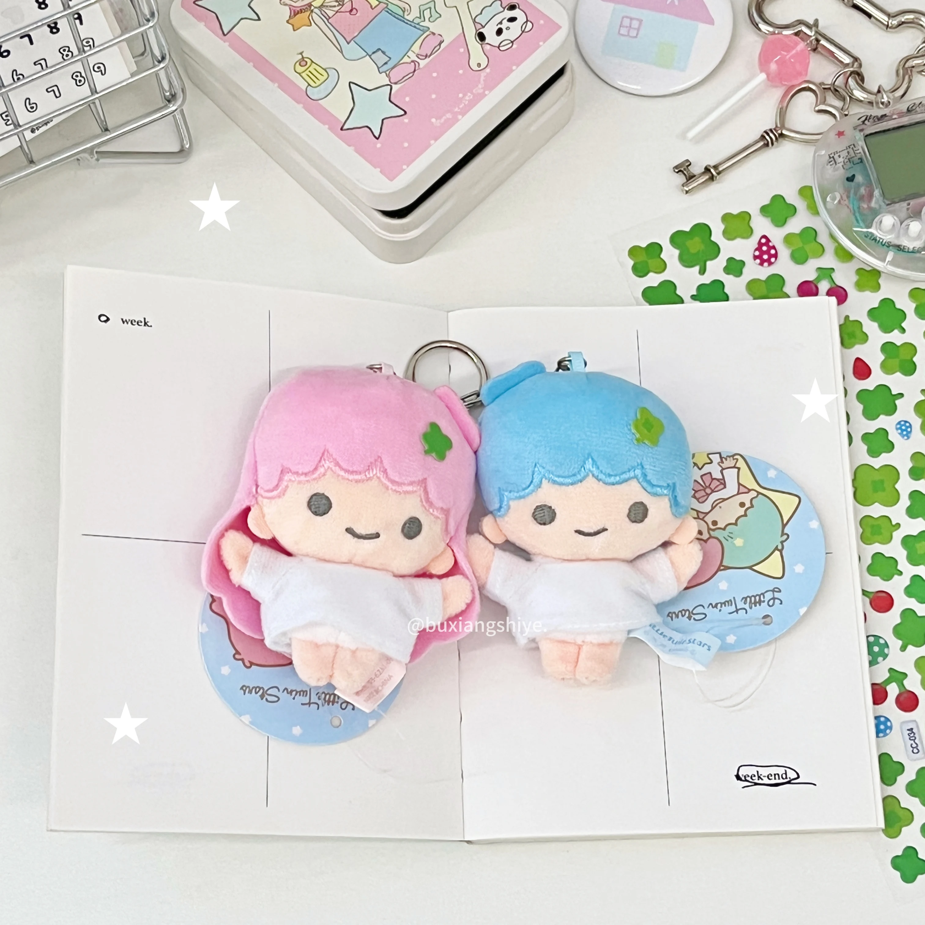 الأصلي التوأم ستار حقيبة قلادة اليابانية لطيف أفخم قلادة الطعم القديم لطيف أفخم دمية حقيبة الحلي مفتاح سلسلة #4