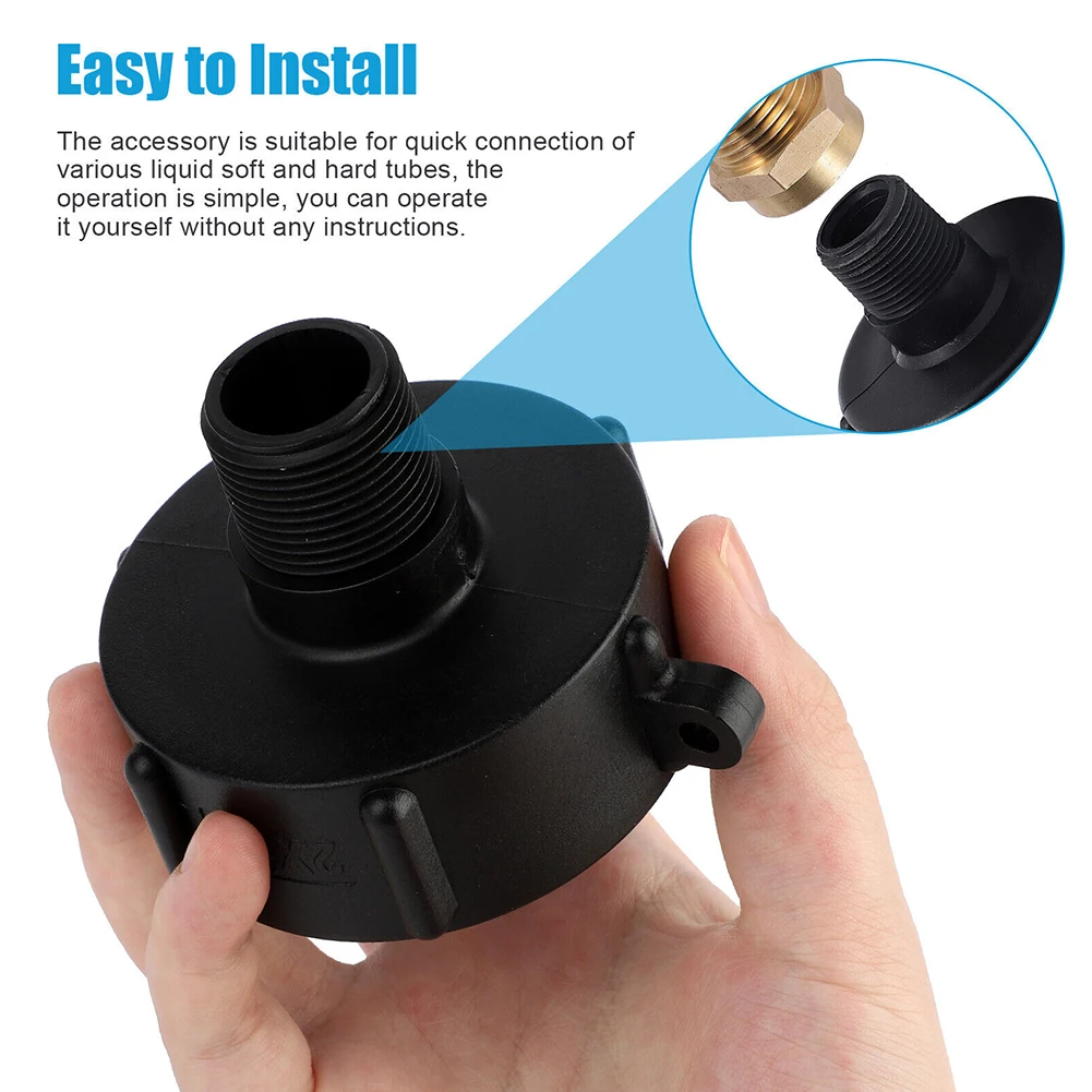 IBC Tote Tank Water Adapter 2 Coarse Thread Drain Connector with Rubber Seal for Garden Hose Fits Standard IBC Containers