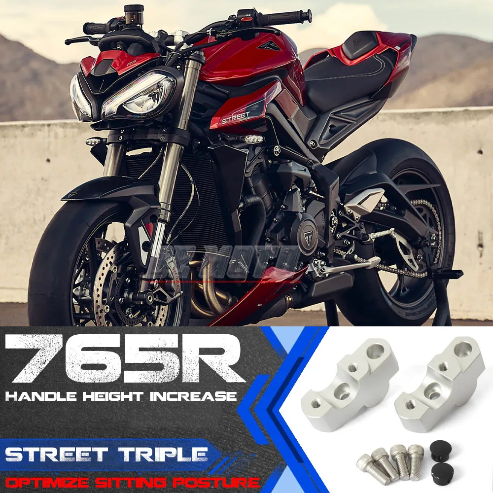 

New Motorcycle Accessories Lift Move Back Clamp Handlebar Riser Silver Kit For Street Triple 765R STREET TRIPLE 765RS 765 RS R