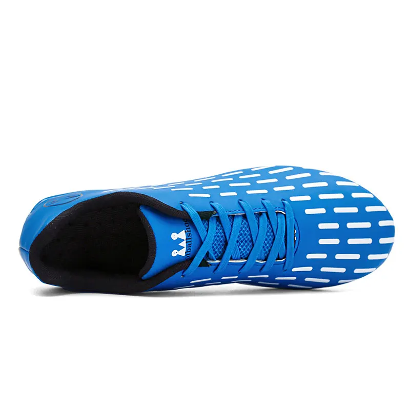 2022 Blue Low-cut Long Spikes Football Sneakers Men Size 32-46 Original Mens Soccer Shoes Cleats Children's Football Boots Boys