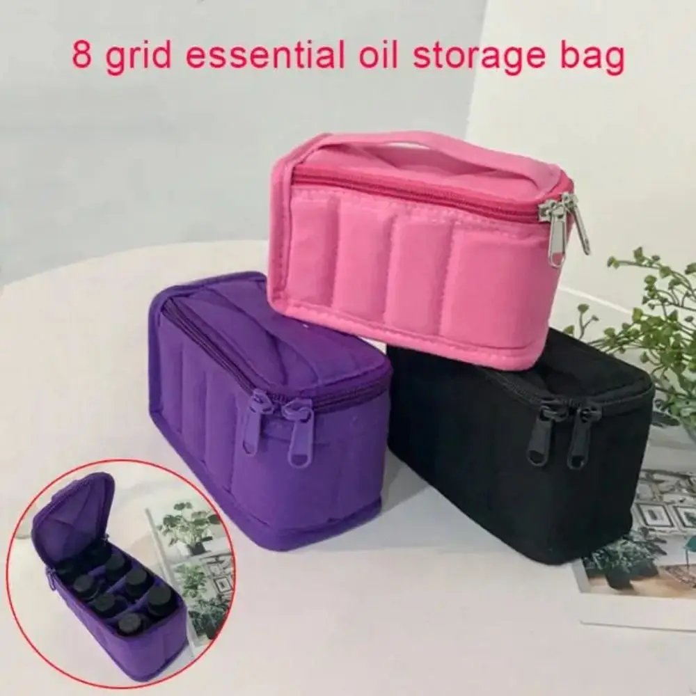 

8-Grid Essential Oils Carry Case Moisture-proof Shockproof Cosmetic Organizer Box Convenient Large Capacity