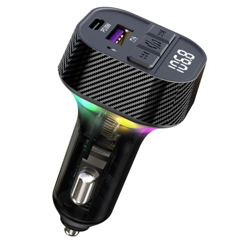

Car Bluetooth-compatible 5.3 Transmitters PD30W USB LED Backlits Light Drop shipping