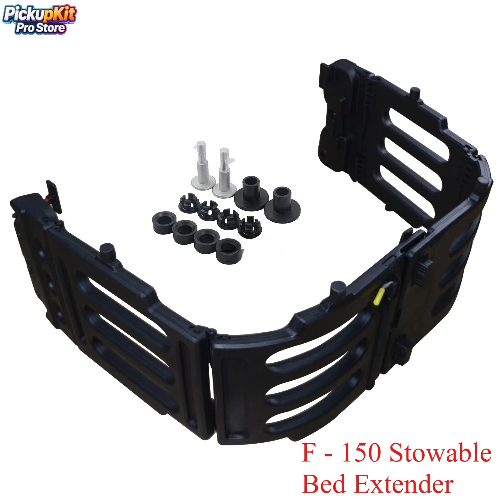 

F - 150 Stowable Bed Extender Glossy Black FL3Z99286A40C Flip - Out Cargo Fence No Drill Pickup Accessory