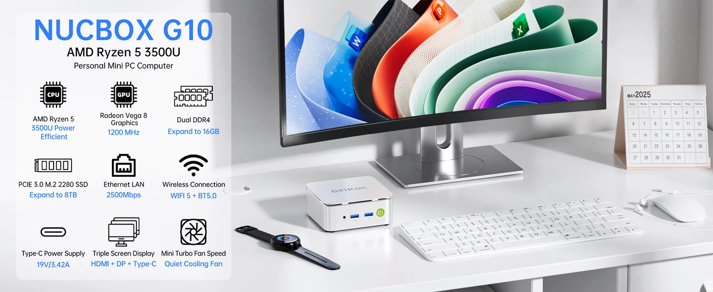 GMKtec NucBox G10 Mini Pc AMD Ryzen ™ 5 3500U 2*DDR4 SO-DIMM 16GB