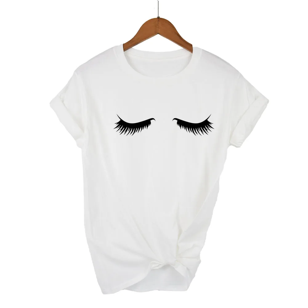 Eyelashes T Shirt Makeup Fashion Tee Eyelashes Makeup Lashes Mascara Funny Tee Fashion Brunch Shirt Tumblr Graphic Tops