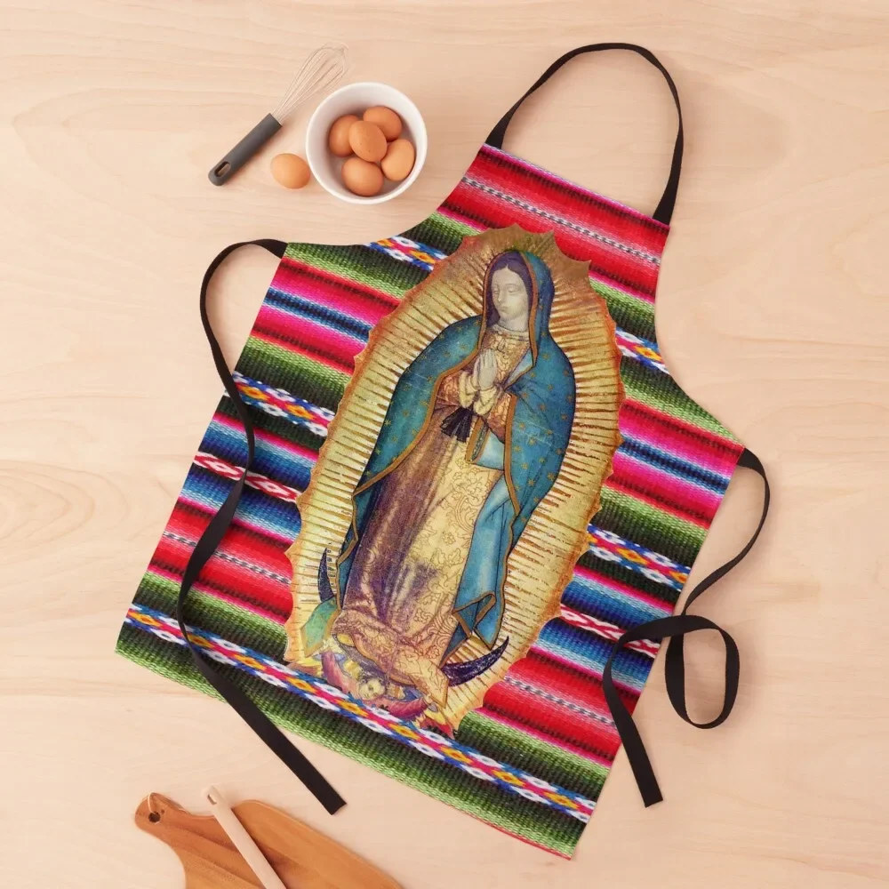 

Our Lady of Guadalupe Virgen Maria Zarape Virgin Mary Catholic 113 Apron Smock for hairdressing Kitchen Household Items Apron