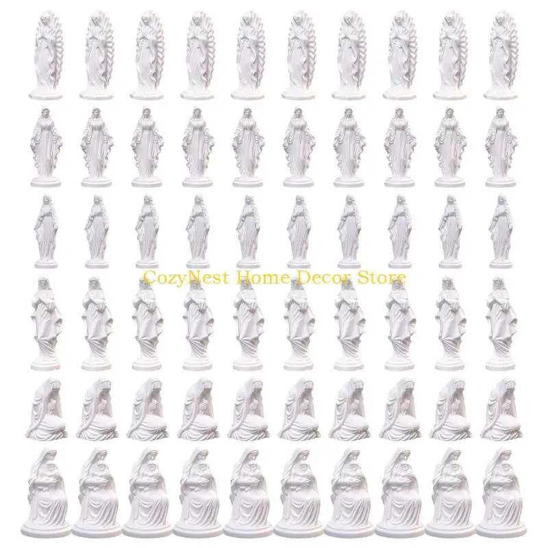 92MF 60 Piece Elegant Handcrafted Blessing Holy Mother Sculpture Resin Catholic Miniature Figurine Ornament For Prayer Room And
